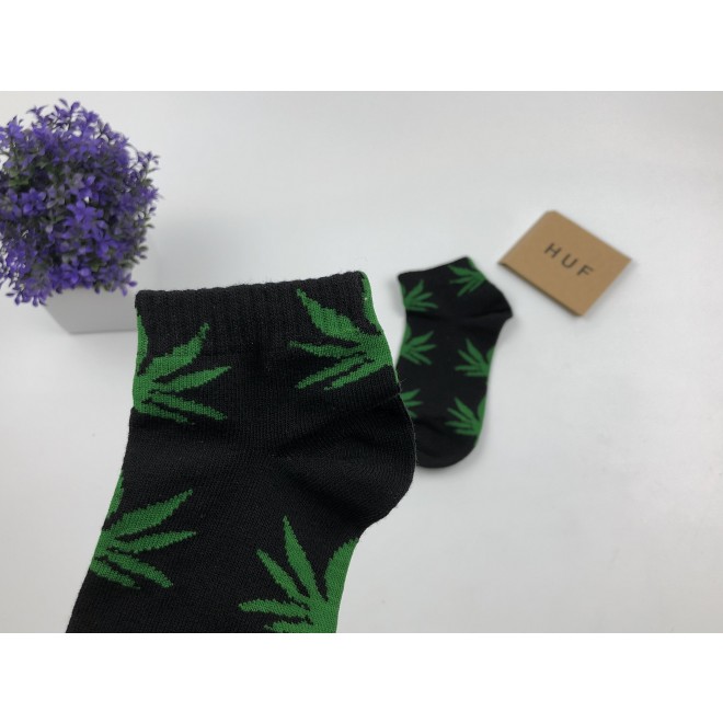 Носки HUF Plantlife низкие - Черные зеленый лист