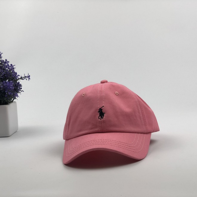 Кепка бейсболка Polo Ralph Lauren (розовая с черным лого)
