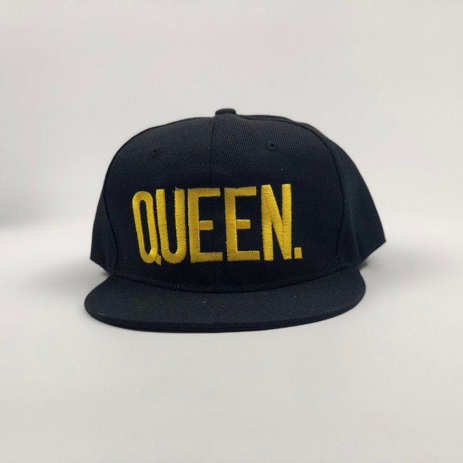 Кепка снэпбек Queen (черная с золотым лого)