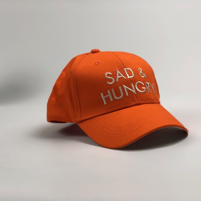 Кепка бейсболка Sad and Hungry (оранжевая)