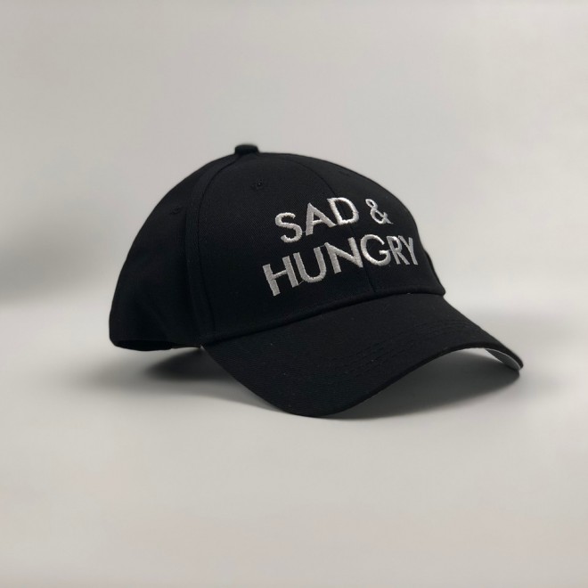 Кепка бейсболка Sad and Hungry (черная)