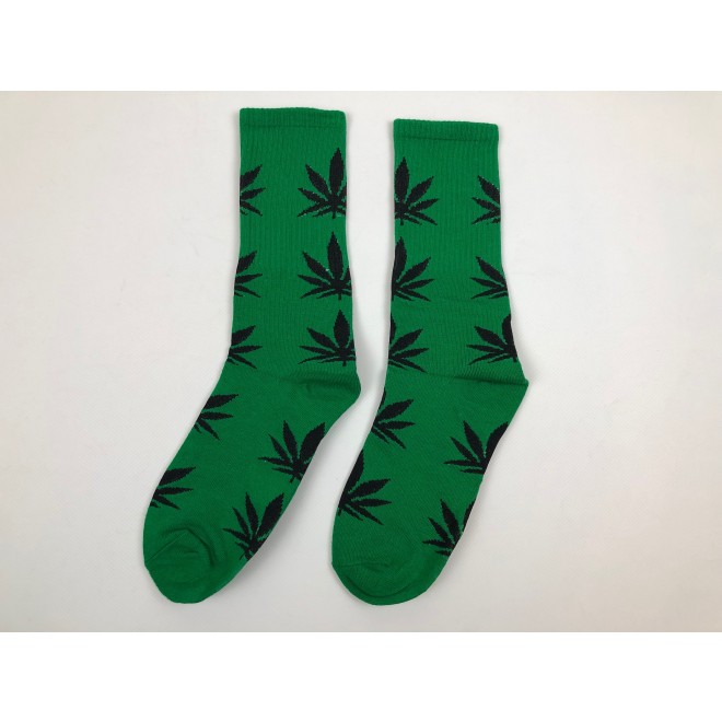 Носки HUF Plantilife - высокие - зеленые черный лист