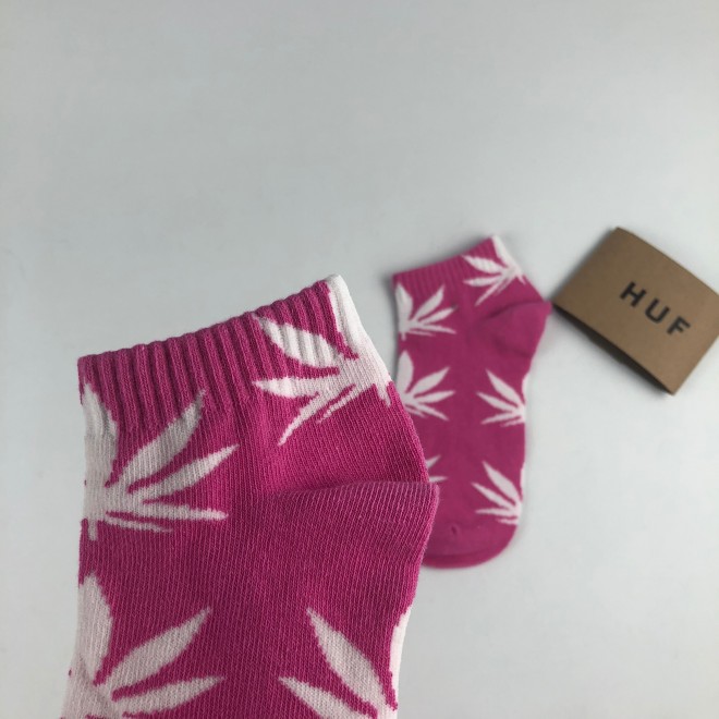 Носки HUF Plantlife низкие - Розовые (белый лист)