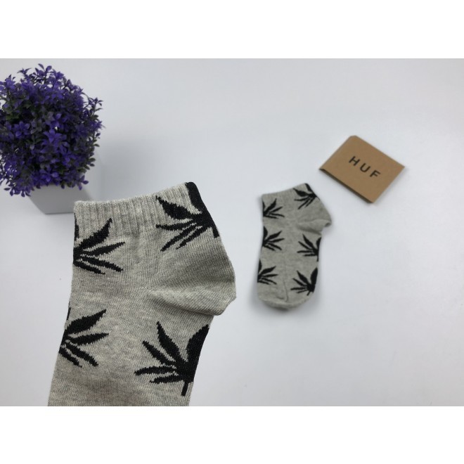Носки HUF Plantlife низкие - Серые (черный лист) копия