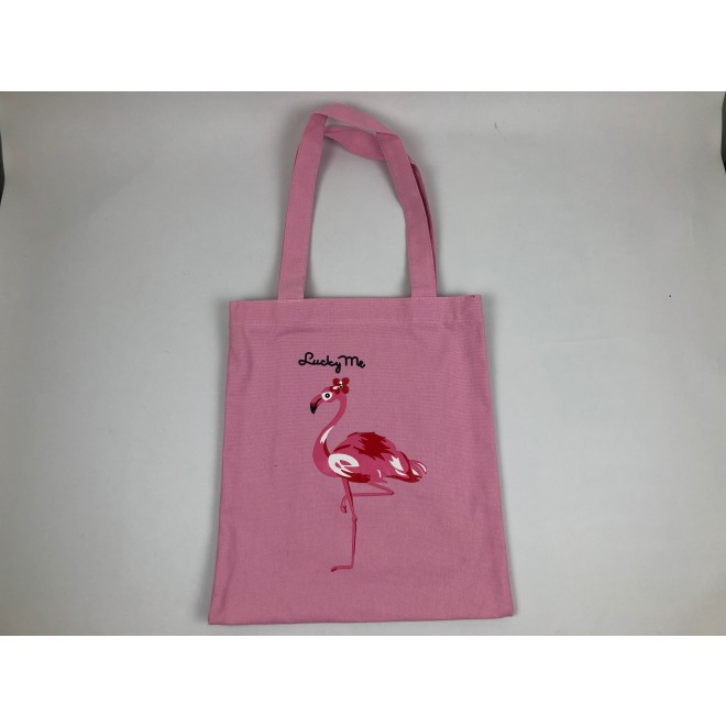 Сумка Тканевая Фламинго Розовая