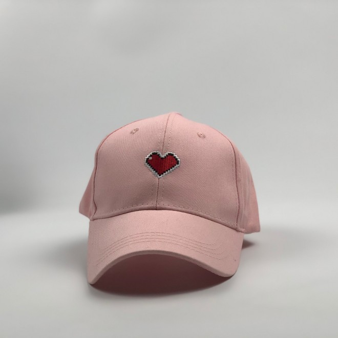 Кепка бейсболка Сердце с завязками (розовая)
