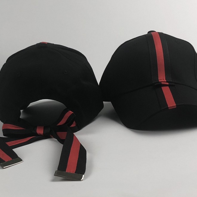 Кепка бейсболка Gucci с завязками (черная)