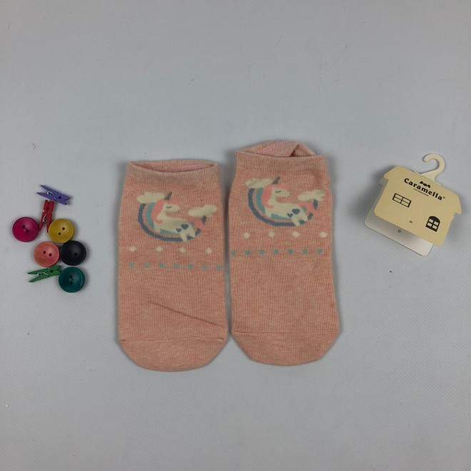 Носки Caramella - низкие 11077 - единорог - розовый с радугой