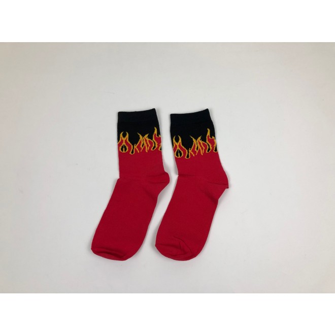 Носки For VDay Огонь - Средние - Черно-красные