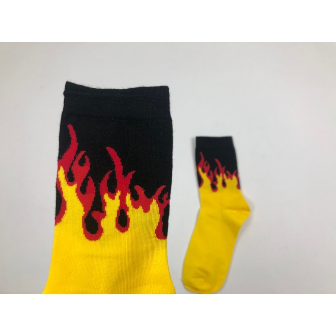 Носки For VDay Огонь - Средние - Черно-желтые