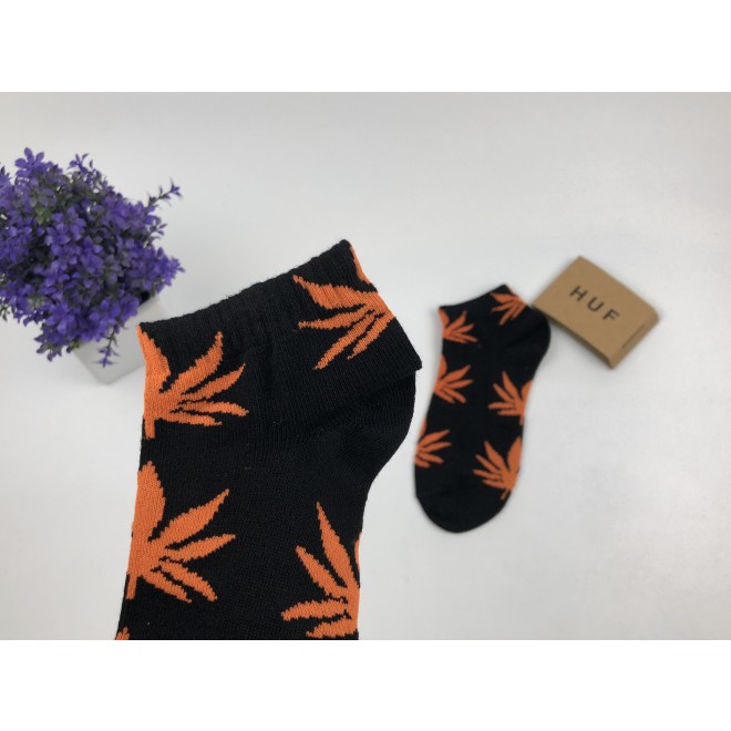 Носки HUF Plantlife низкие - Черные оранжевый лист