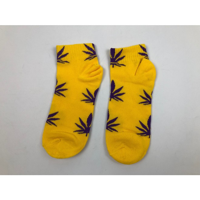 Носки HUF Plantlife низкие - Желтые (фиолетовый лист)