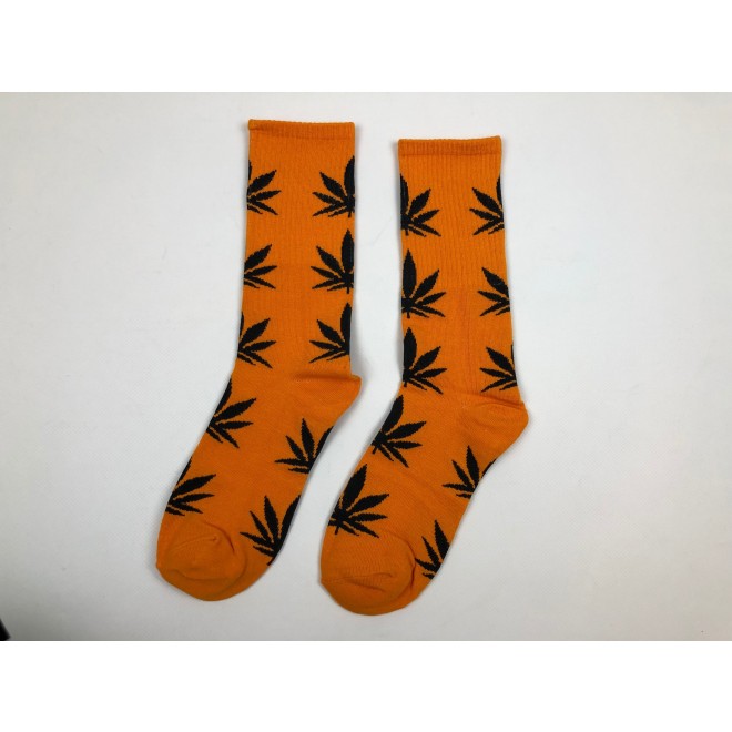 Носки HUF Plantilife - высокие - оранжевые черный лист